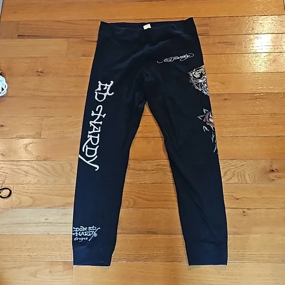 Ed Hardy Vintage Y2K jogger pants Tiger Rose - Picture 2 of 5